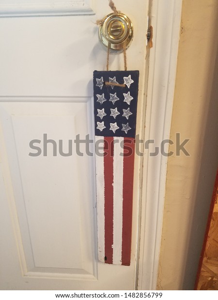 American Flag Door Knob Hanging Decoration Stock Photo Edit Now