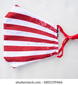 American Flag Face Mask With Red Earloop