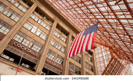 American Flag At Fourth Street Live In Louisville - LOUISVILLE. KENTUCKY - JUNE 14, 2019