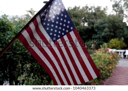 American flag, god bless America, 4th of July concept 