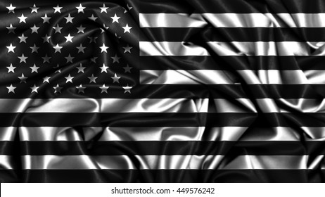 American flag grunge looking in black and white
