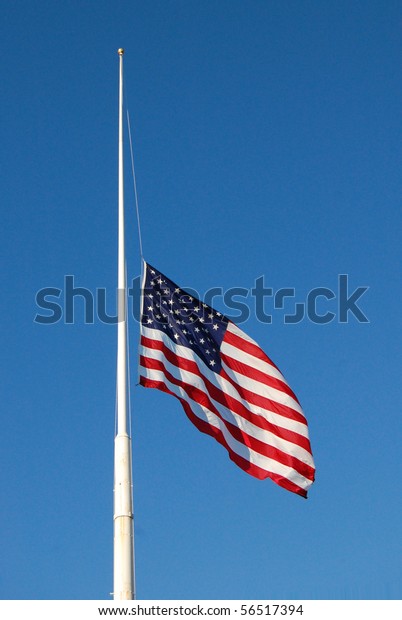 American Flag Half Mast Flag Down Stock Photo (Edit Now) 56517394