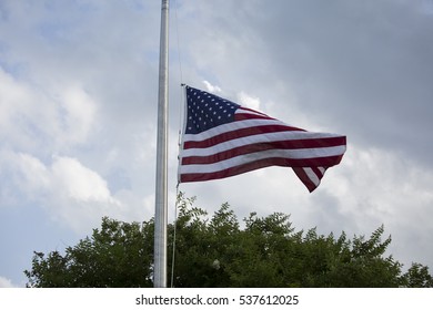 American Flag Half Mast Mourning Holidays Stock Photo (Edit Now) 537612070