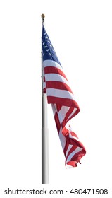 American Flag Isolated On White Background