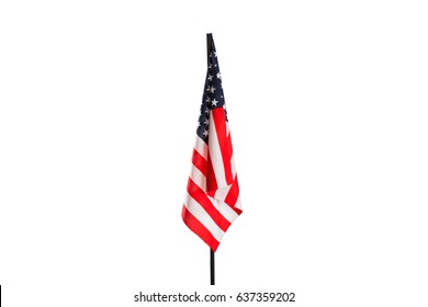 American Flag Isolated On White. Memorial Day