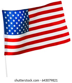 American Flag Isolated On White Stock Photo 643079821 | Shutterstock