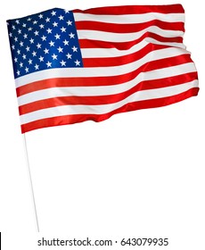 American Flag Isolated On White