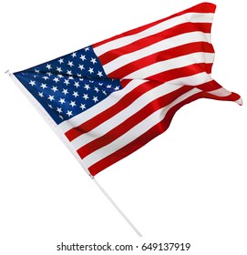 American Flag Isolated On White