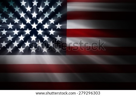 American flag with light effects
