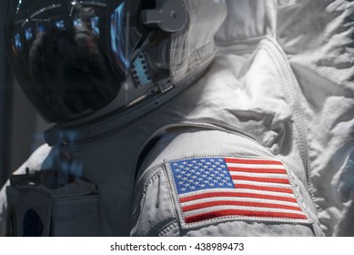 American Flag on Astronaut space suit shoulder - Powered by Shutterstock