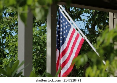 American flag on a sunny day