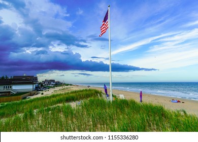 American Flag Over Bay Head Beach NJ