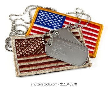 American Flag Patches And Dog Tags