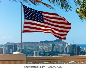 American Flag Punchbowl Crater Memorial