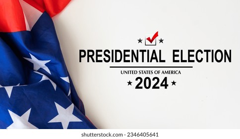 American flag and a red circle on November 5 Presidential Election Day 2024  - Shutterstock ID 2346405641