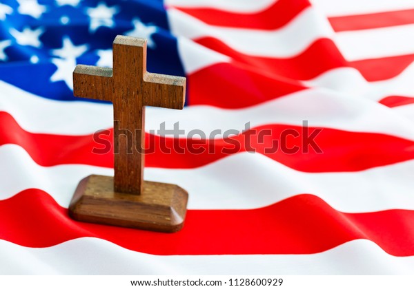 American Flag Religious Cross Stock Photo (edit Now) 1128600929