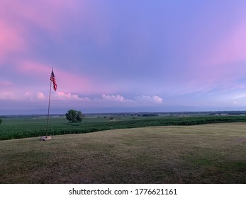 American Flag With Rural Drop Back 