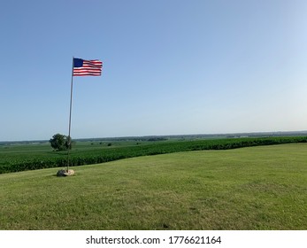 American Flag With Rural Drop Back 