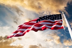 Amerikanska Flaggan På Himlen