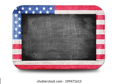 American flag  soccer 2014 framed of Small chalkboard - Powered by Shutterstock