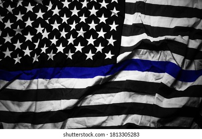 An American flag symbolic of support for law enforcement,usa flag.