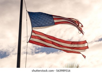 Similar Images, Stock Photos & Vectors of American flag torn down the ...