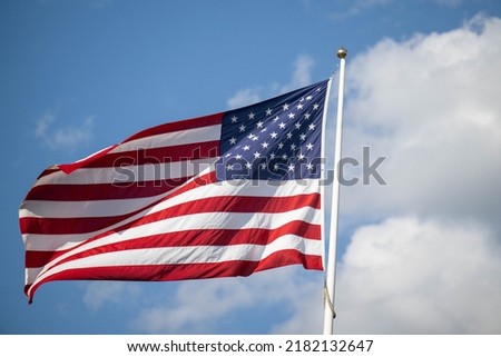 American Flag Waiving In The Breeze