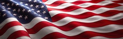 Flag Amerykańskiej Fali Zamknąć Na Dzień Pamięci Lub 4 Lipca