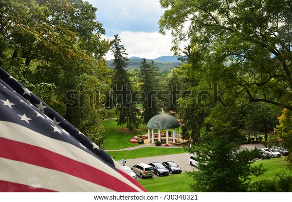 American Flag Waves Park Greenbrier West Buildings Landmarks