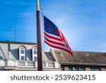 The American flag waves proudly near the U.S. Army memorial in Plzen, Czech Republic. A powerful tribute to the historic alliance and liberation of the city during WWII.