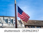 The American flag waves proudly near the U.S. Army memorial in Plzen, Czech Republic. A powerful tribute to the historic alliance and liberation of the city during WWII.