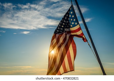 American Flag Waving Front Sun Stock Photo 470832821 | Shutterstock