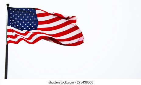 American Flag Waving Isolated On White