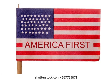 American Flag With The Words America First