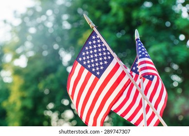 american flags - Shutterstock ID 289747307