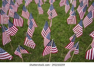 American Flags Displaying On Memorial Day Stock Photo 292210259 ...