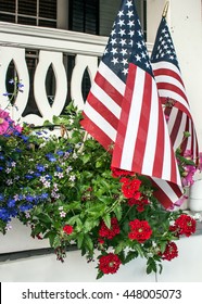 American Flags In Flowers On The Fourth Of July In Cape May, New Jersey