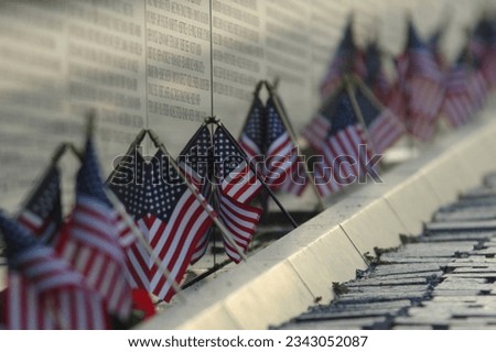 American flags line the Vietnam Veterans Memorial on Memorial Day.
