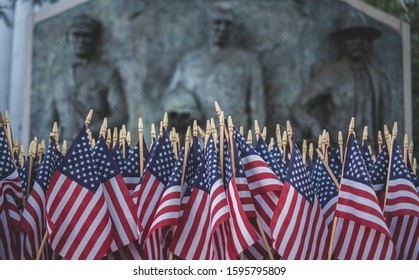 American Flags Memorial Day Usa