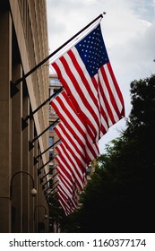 American Flags Outside FBI Headquarters