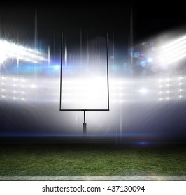 American football arena with flashlight