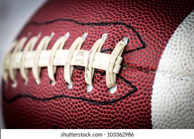 American Football Ball Close Up