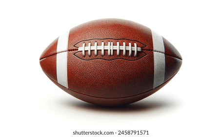 American football ball isolated on white background. 3D render 