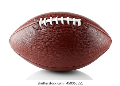 American Football Ball, Isolated On White