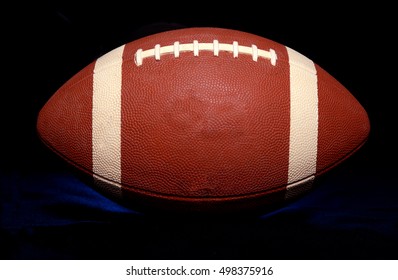 American Football Close Up On Black Background