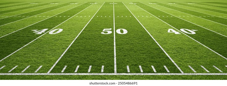 American football field and grass