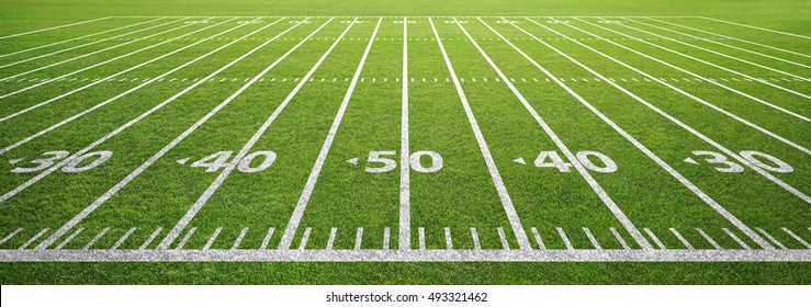 american football field and grass - Shutterstock ID 493321462