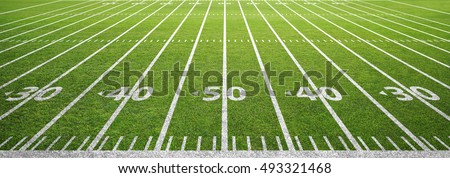 american football field and grass