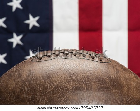 American Football with Flag Background
