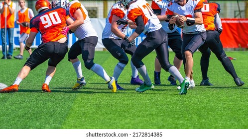 American Football Game.College Rugby Training.